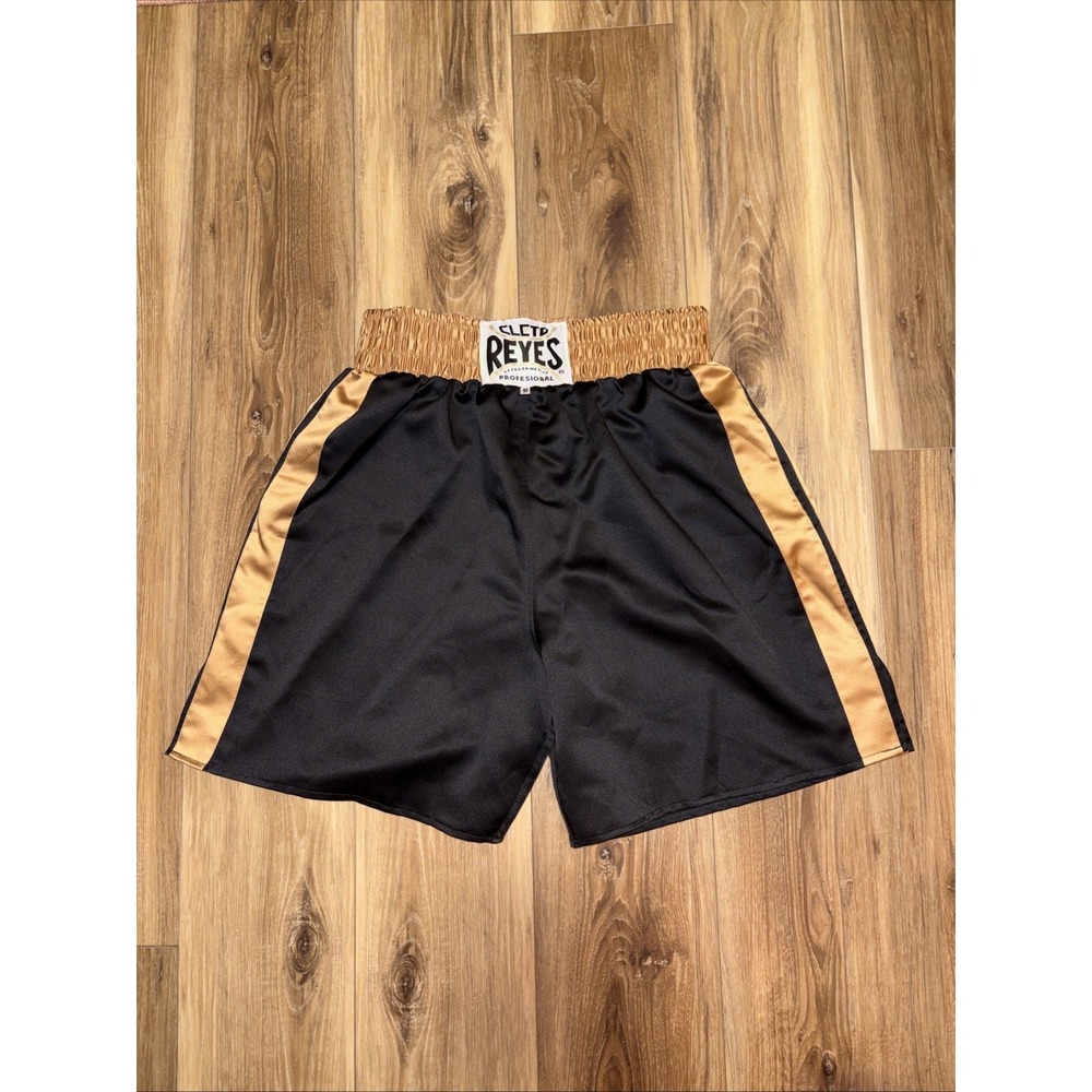Cleto Reyes Boxing Shorts Men XS Black Gold Professional Fight Trunks 7" Inseam